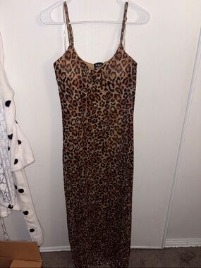 Leopard Print Slip Dress NWOT - Brown Animal Print